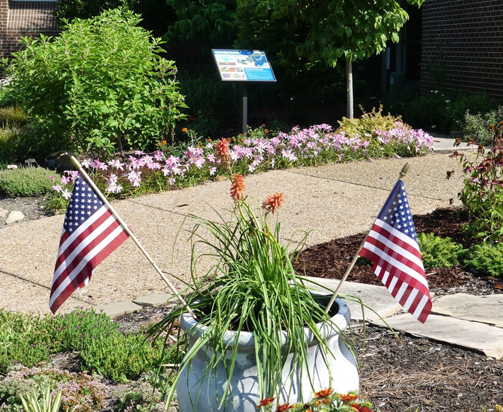 Flag at Water Wise Garden