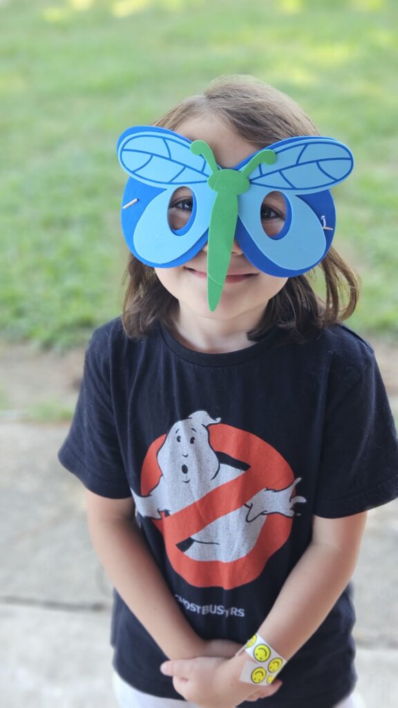 little child with mask on