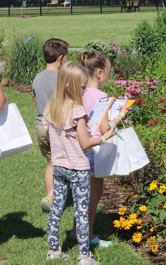 child participating in scavenger hunt